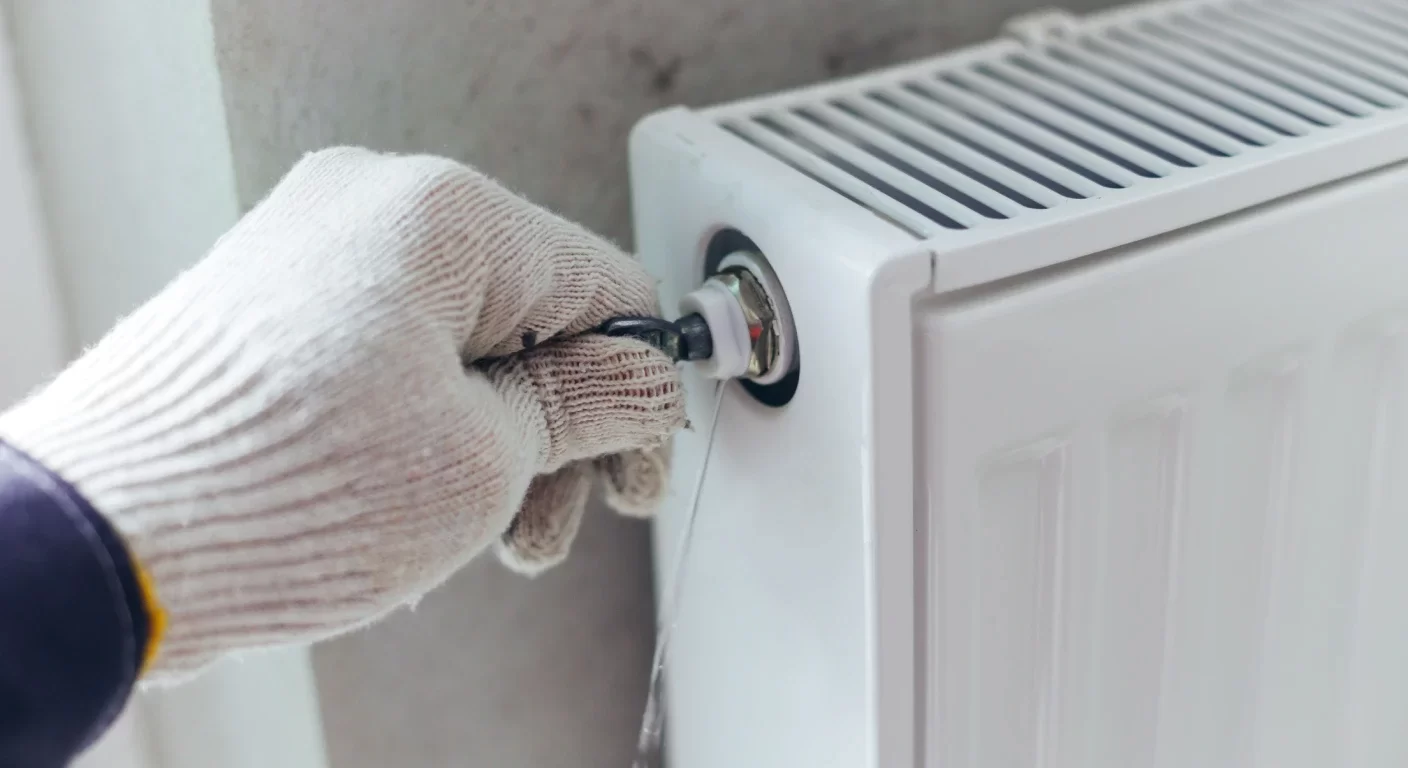 Artisan chauffagiste professionnel effectuant un désembouage de radiateur à Obernai