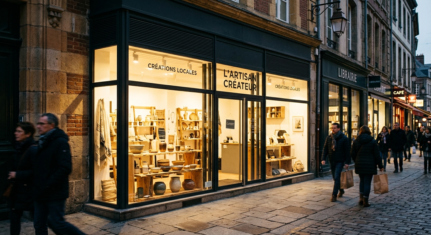 Vitrines de magasins commerçants